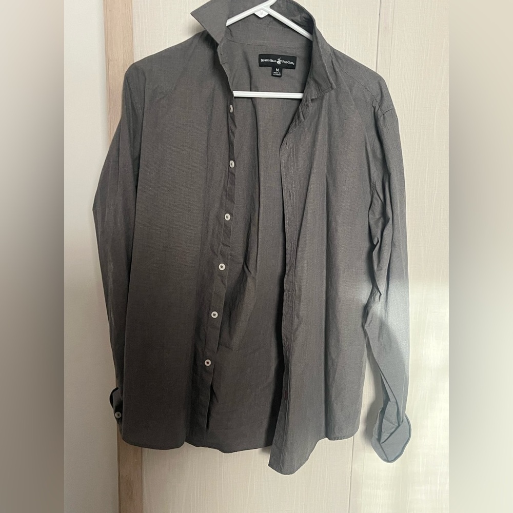 Beverly Hills Polo Club Black and White Checkered Shirt